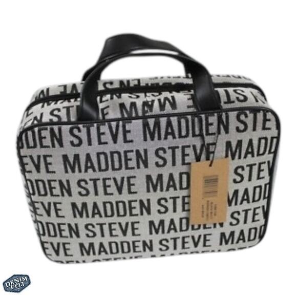 Steve Madden Black Logo Weekender Cosmetic/Jewelry Travel Vacation Tote Bag |NEW - Picture 3 of 8